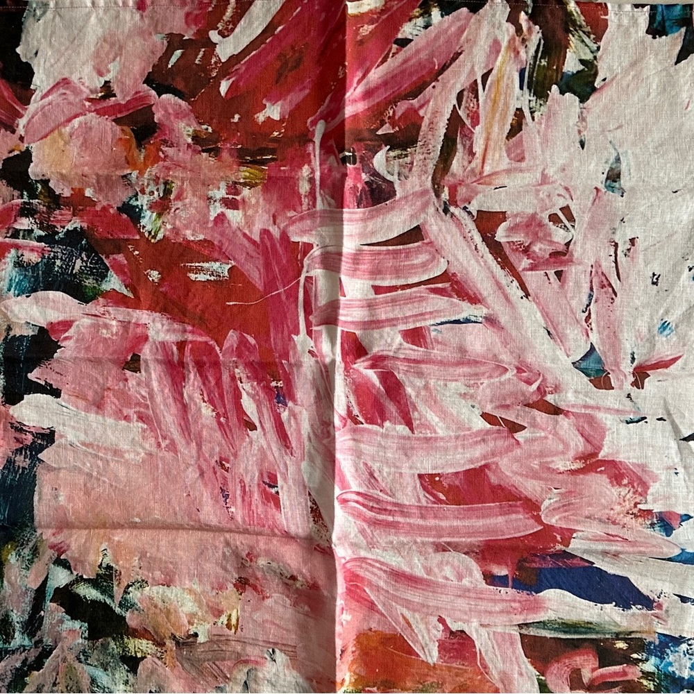 Detail shot of original art by Darlene Watson. European Stone washed 100% linen.
